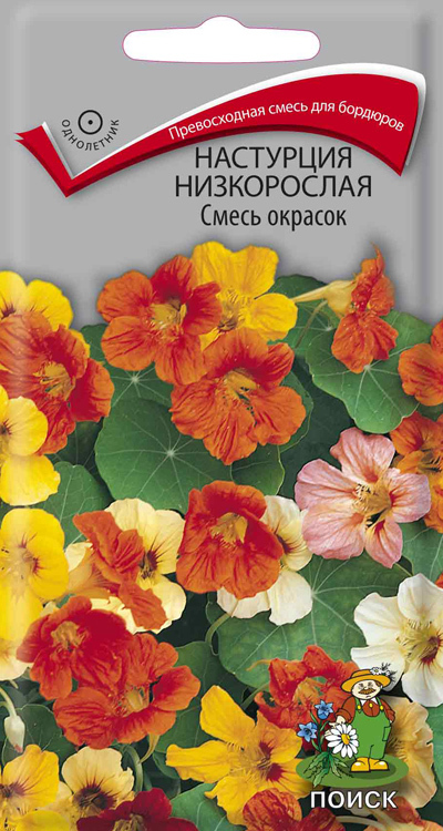 Настурция низкорослая Смесь окрасок, 3г Поиск